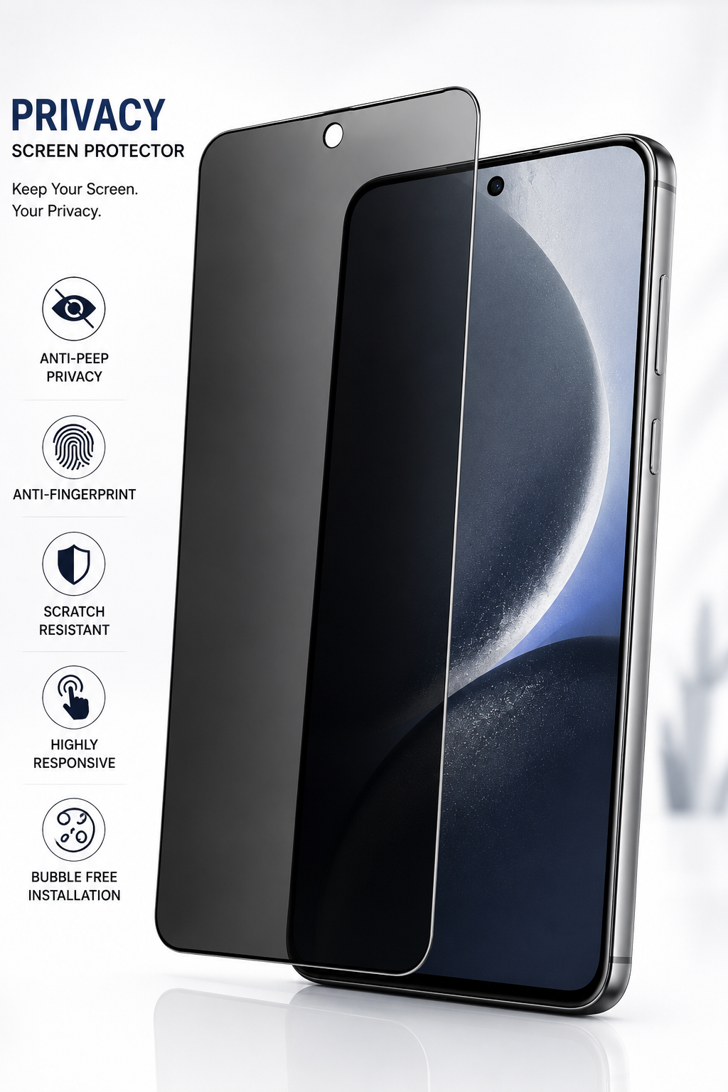 Samsung Galaxy Screen Protector – Privacy HD Tempered Glass | S23 / S24 / S25 Series