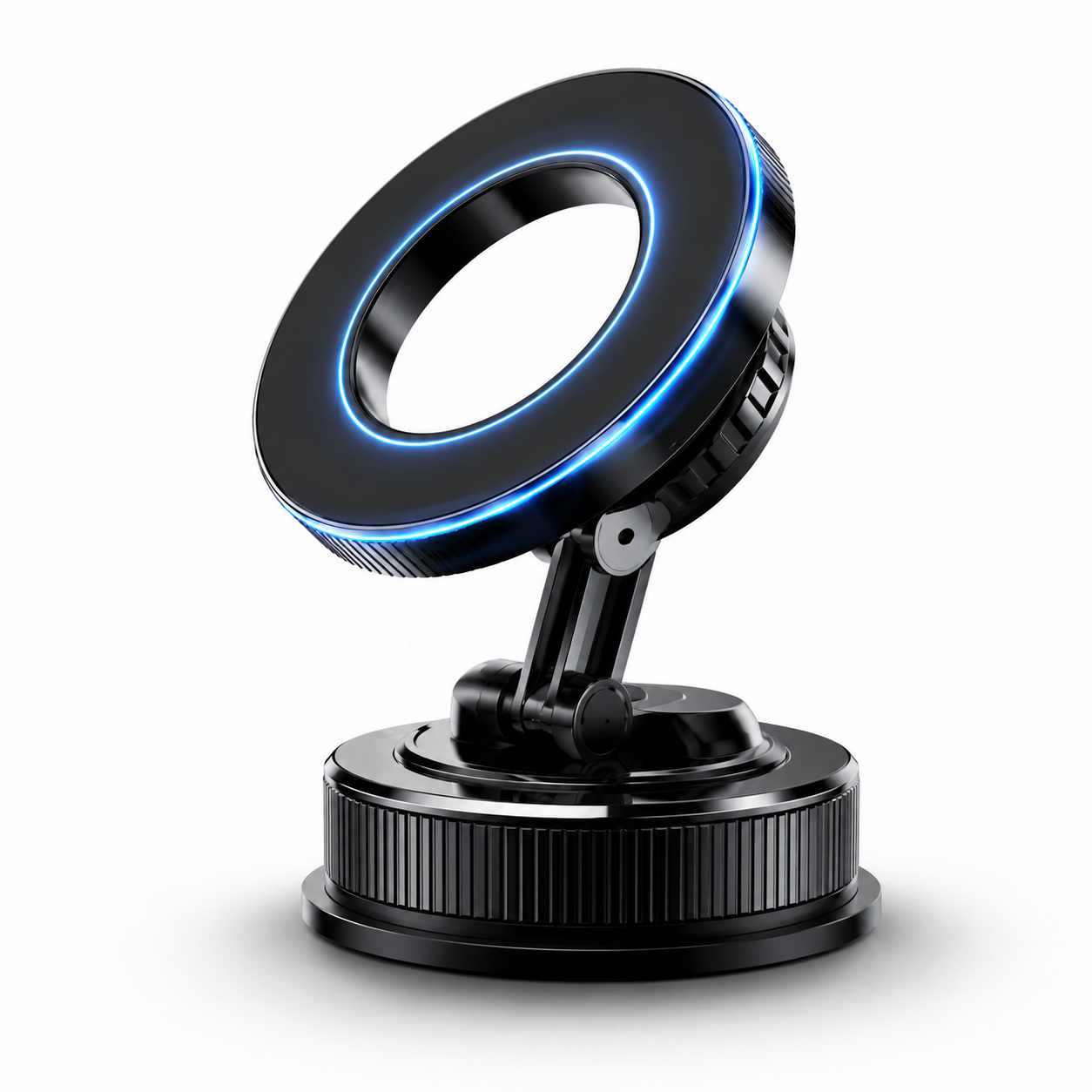 Magnetic Car Phone Mount | Vacuum Suction Base | 360° Adjustable Arm