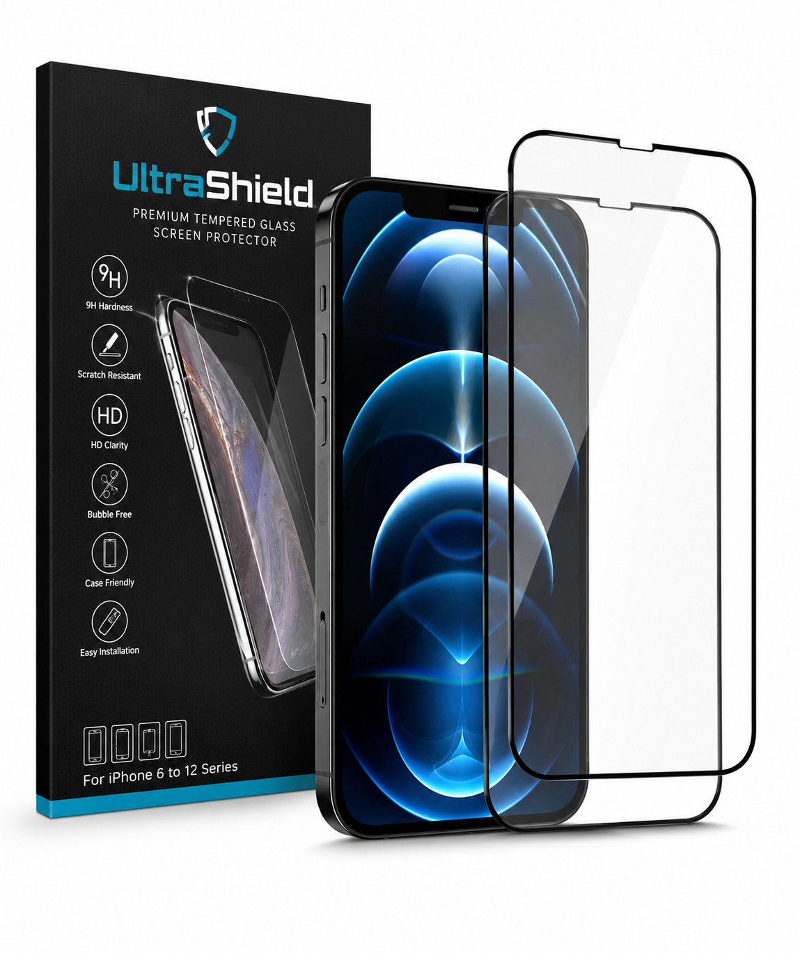 iPhone 6 to 12 series Ultra Shield Tempered Glass Screen Protector