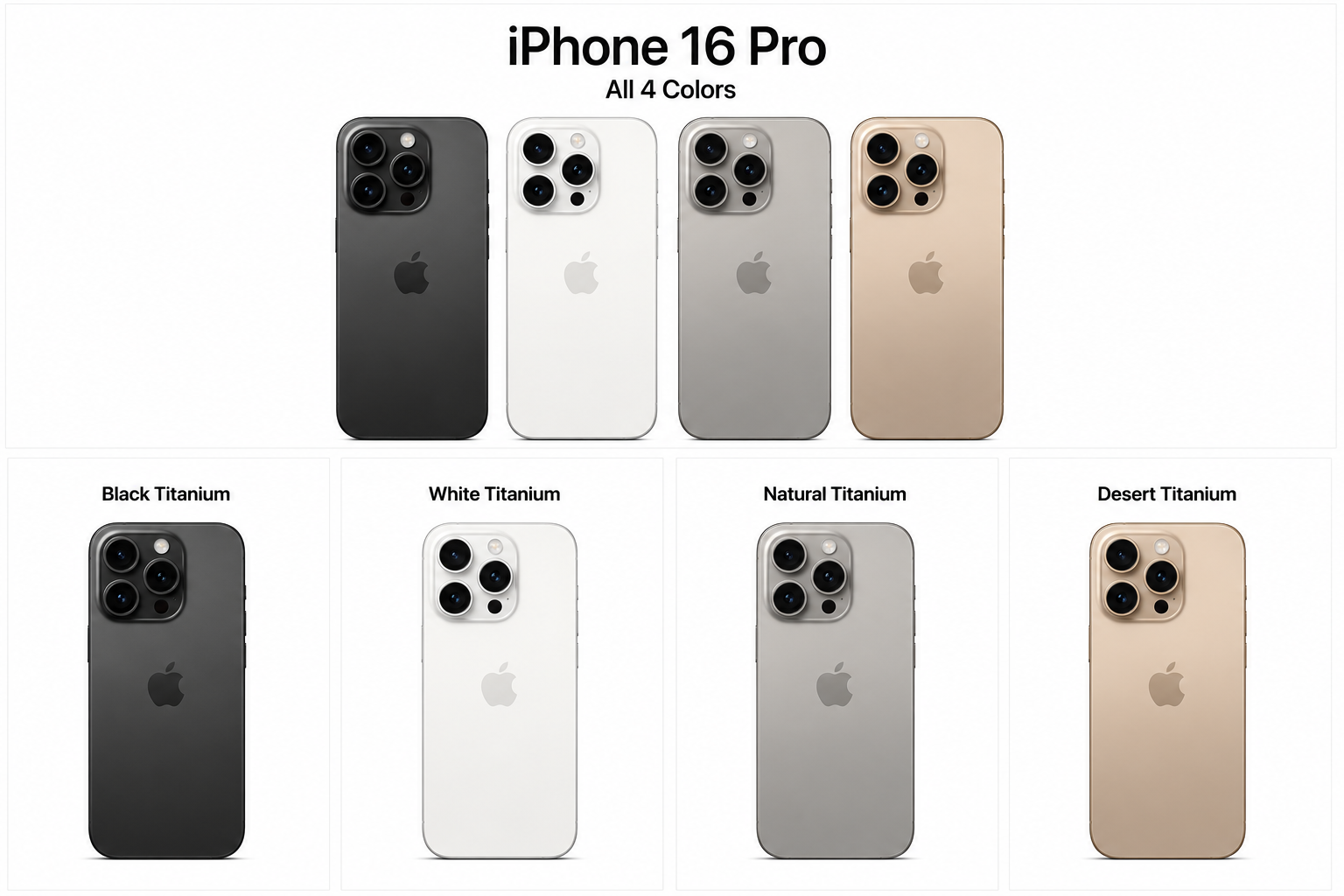 iPhone 16 Pro Max - All 4 Colors
