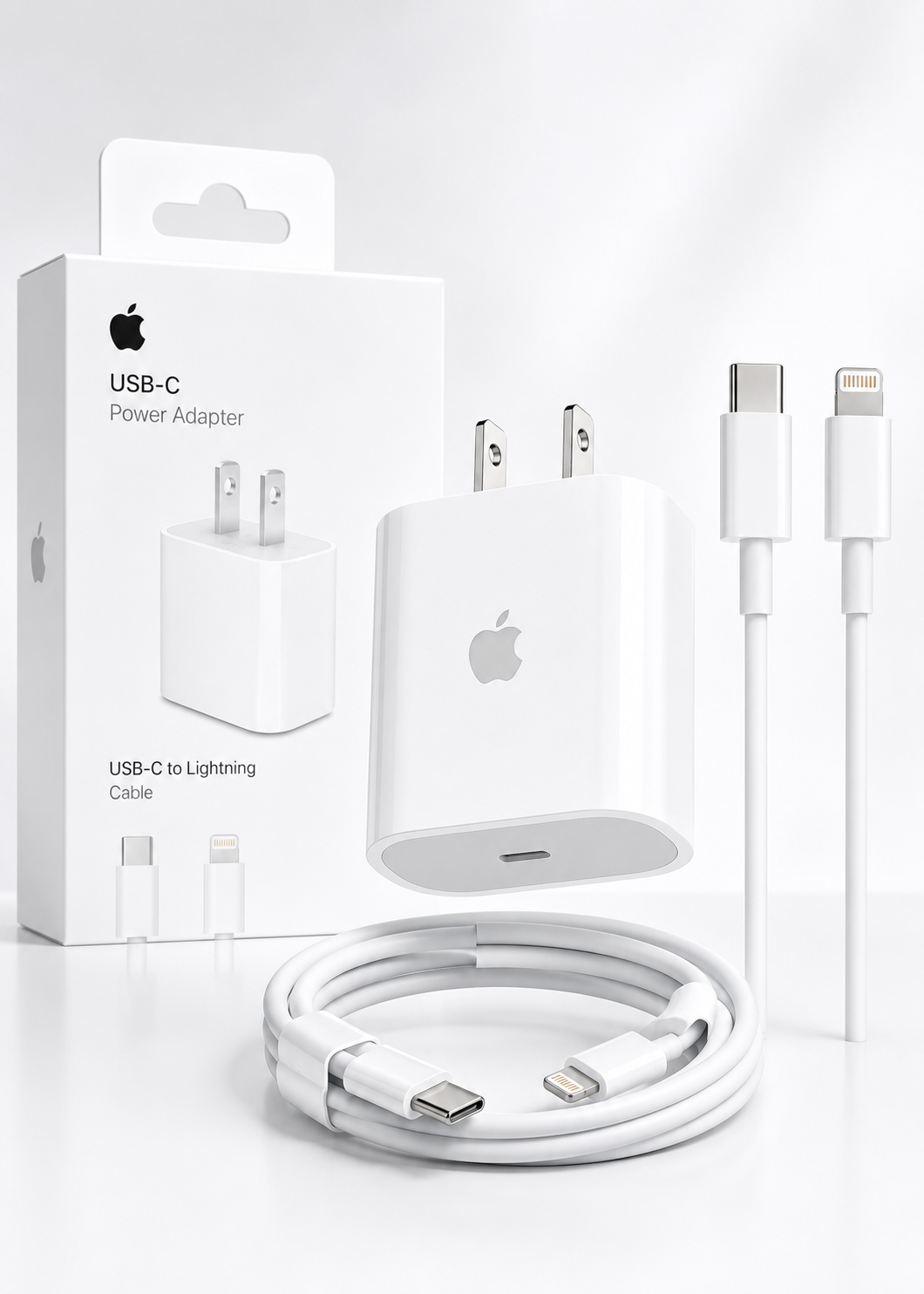 Apple 20W USB-C Power Adapter with USB-C to Lightning Cable-Fast Charging