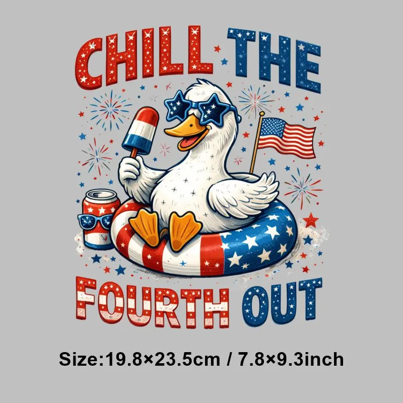 4th of July Heat Transfer Vinyl Stickers Patriotic USA Iron On Decals for T-Shirts DIY Independence Day HTV Patches Red White