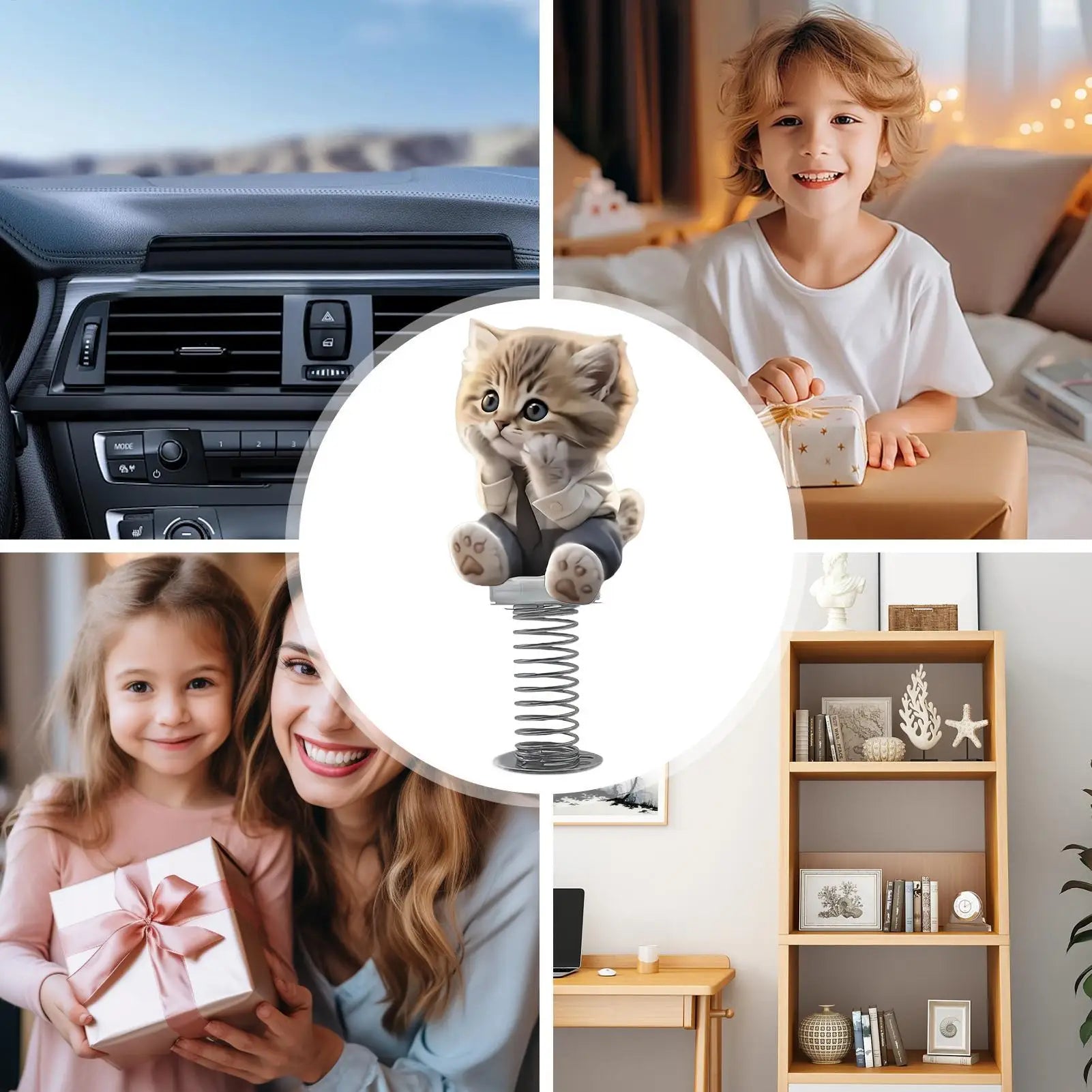 Car Decorations Cute Cat Bobble Car Dashboard Toy Decorative Interior Accessories Shake Head Dancing Toy Funny Cute Animal