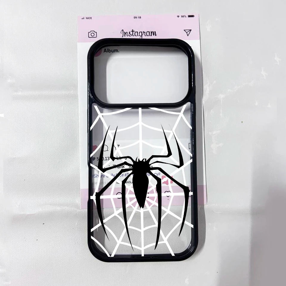 Luxury Spider Couple Phone Case for IPhone 17 17Air 17Pro 17 Pro Max Cases Paired Shockproof Clear Fundas Cover Coque