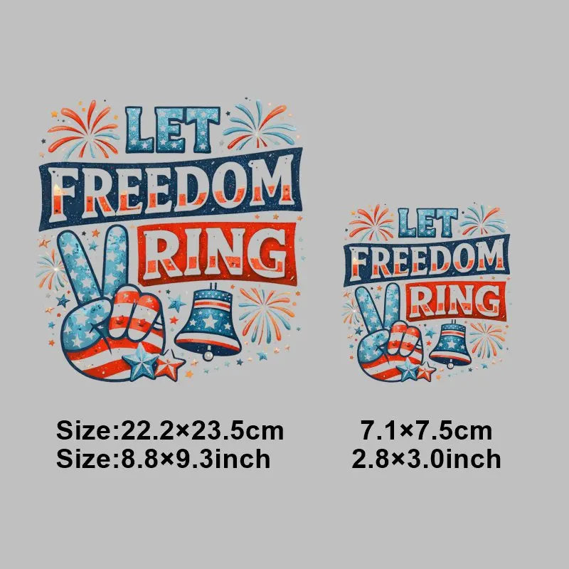 4th of July Heat Transfer Vinyl Stickers Patriotic USA Iron On Decals for T-Shirts DIY Independence Day HTV Patches Red White