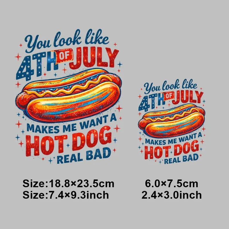 4th of July Heat Transfer Vinyl Stickers Patriotic USA Iron On Decals for T-Shirts DIY Independence Day HTV Patches Red White