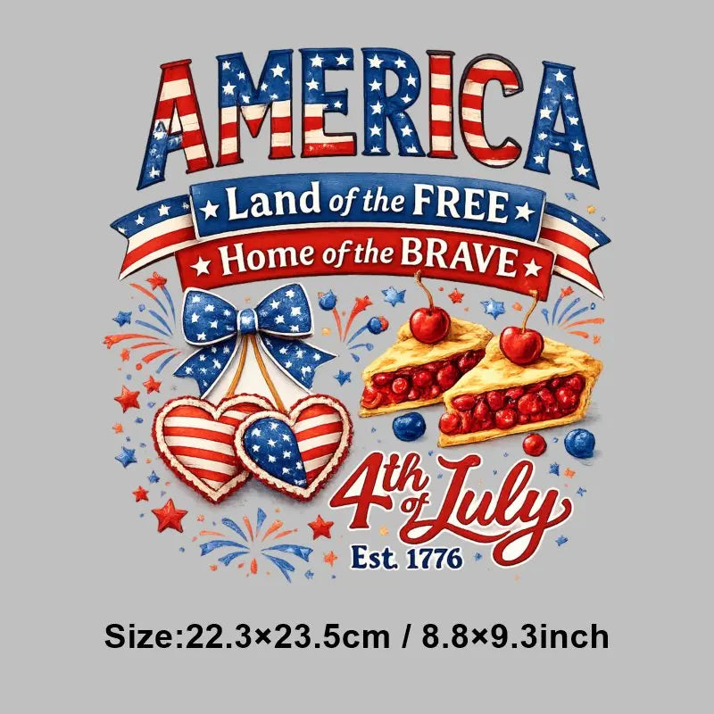 4th of July Heat Transfer Vinyl Stickers Patriotic USA Iron On Decals for T-Shirts DIY Independence Day HTV Patches Red White