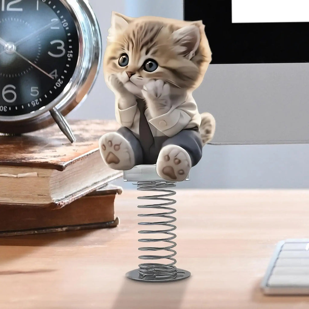 Car Decorations Cute Cat Bobble Car Dashboard Toy Decorative Interior Accessories Shake Head Dancing Toy Funny Cute Animal