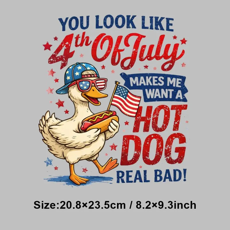 4th of July Heat Transfer Vinyl Stickers Patriotic USA Iron On Decals for T-Shirts DIY Independence Day HTV Patches Red White