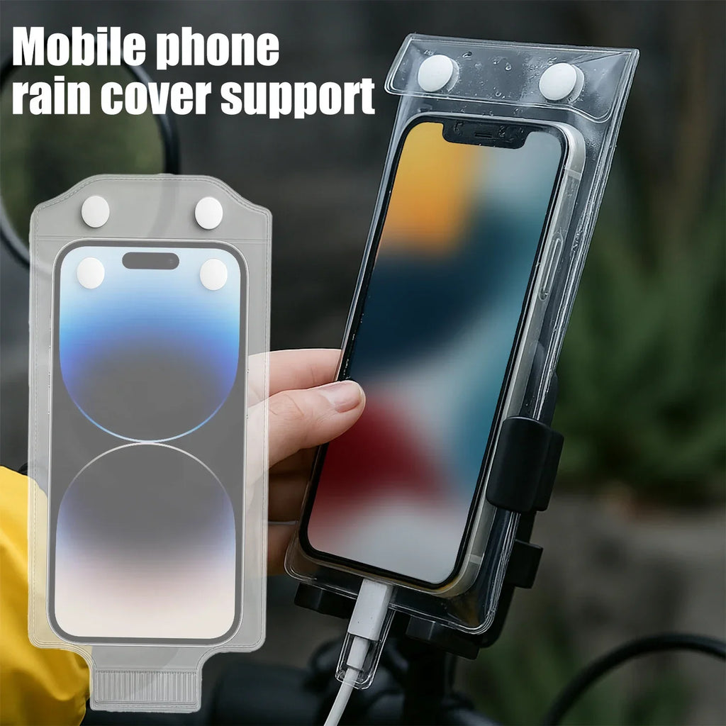 Transparent Waterproof Phone Cover Pouch Universal Mobile Phone Protector Case for Cycling Riding Outdoor Rainproof Phones Bag