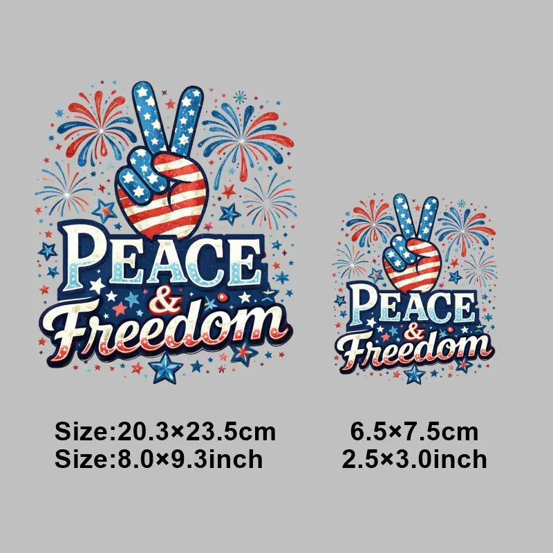 4th of July Heat Transfer Vinyl Stickers Patriotic USA Iron On Decals for T-Shirts DIY Independence Day HTV Patches Red White