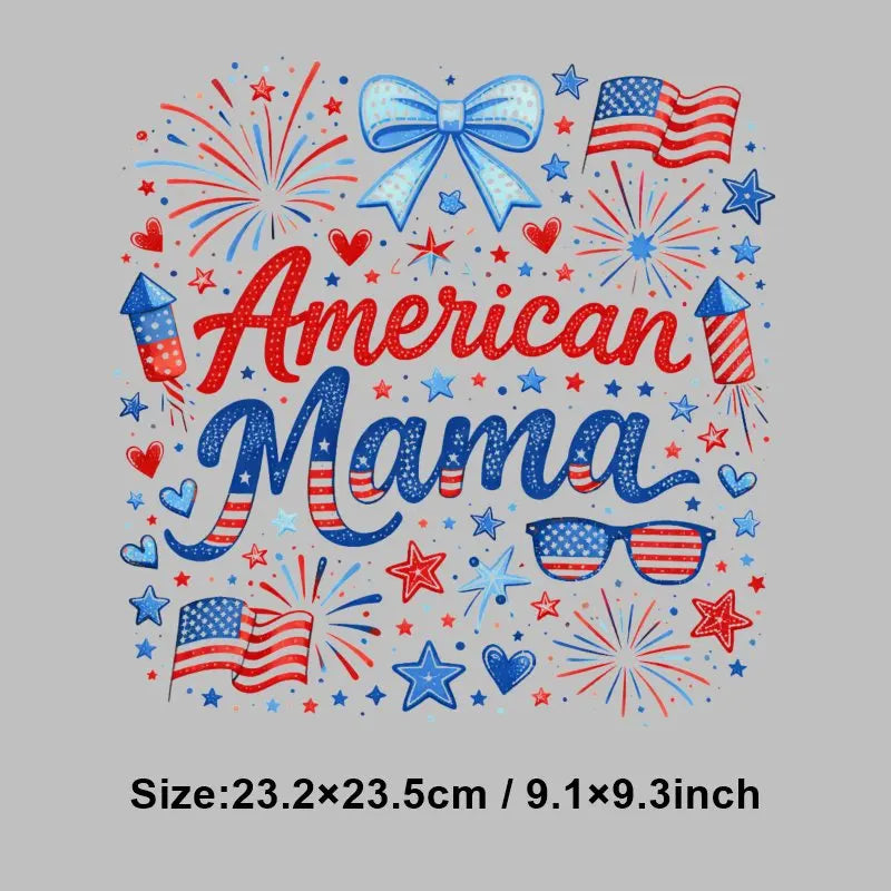 4th of July Heat Transfer Vinyl Stickers Patriotic USA Iron On Decals for T-Shirts DIY Independence Day HTV Patches Red White