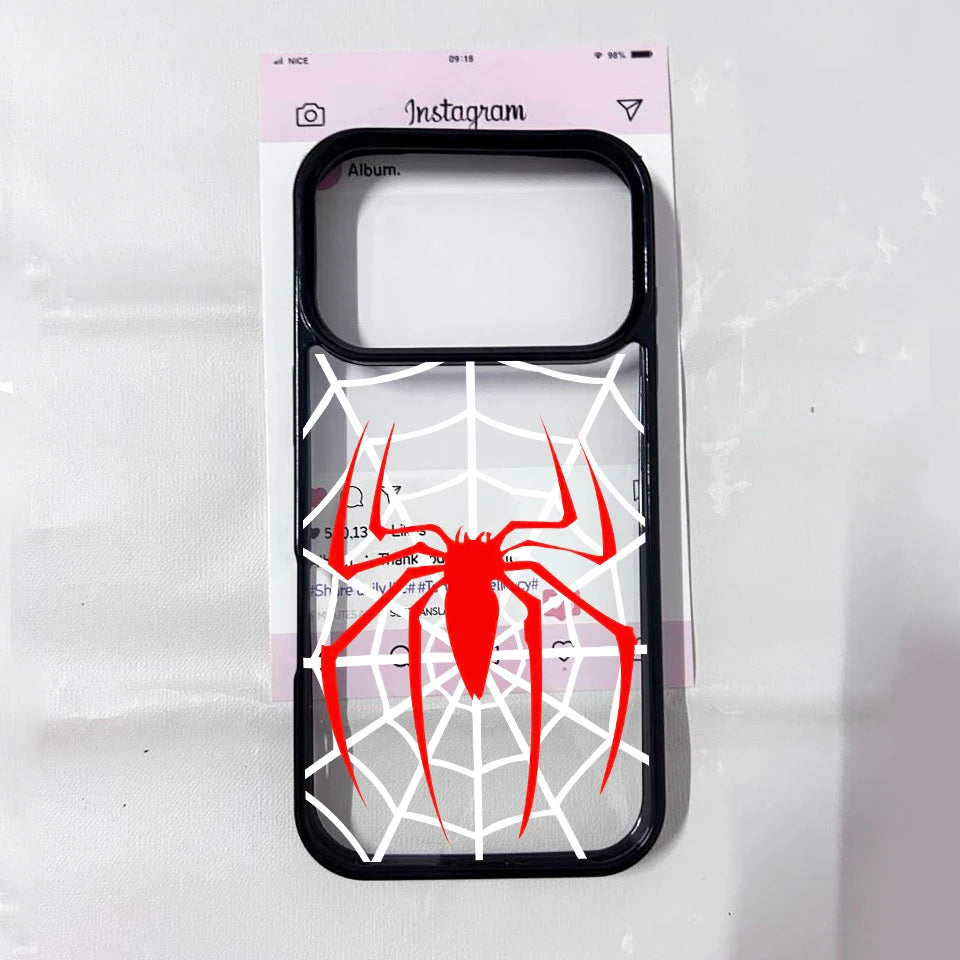 Luxury Spider Couple Phone Case for IPhone 17 17Air 17Pro 17 Pro Max Cases Paired Shockproof Clear Fundas Cover Coque