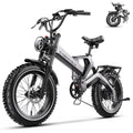 2000W Peak Folding Electric Bike Cybervelo EK6 Adults 30+MPH 48V 25Ah Removable Battery 20" Fat Tire Off Road E-bike