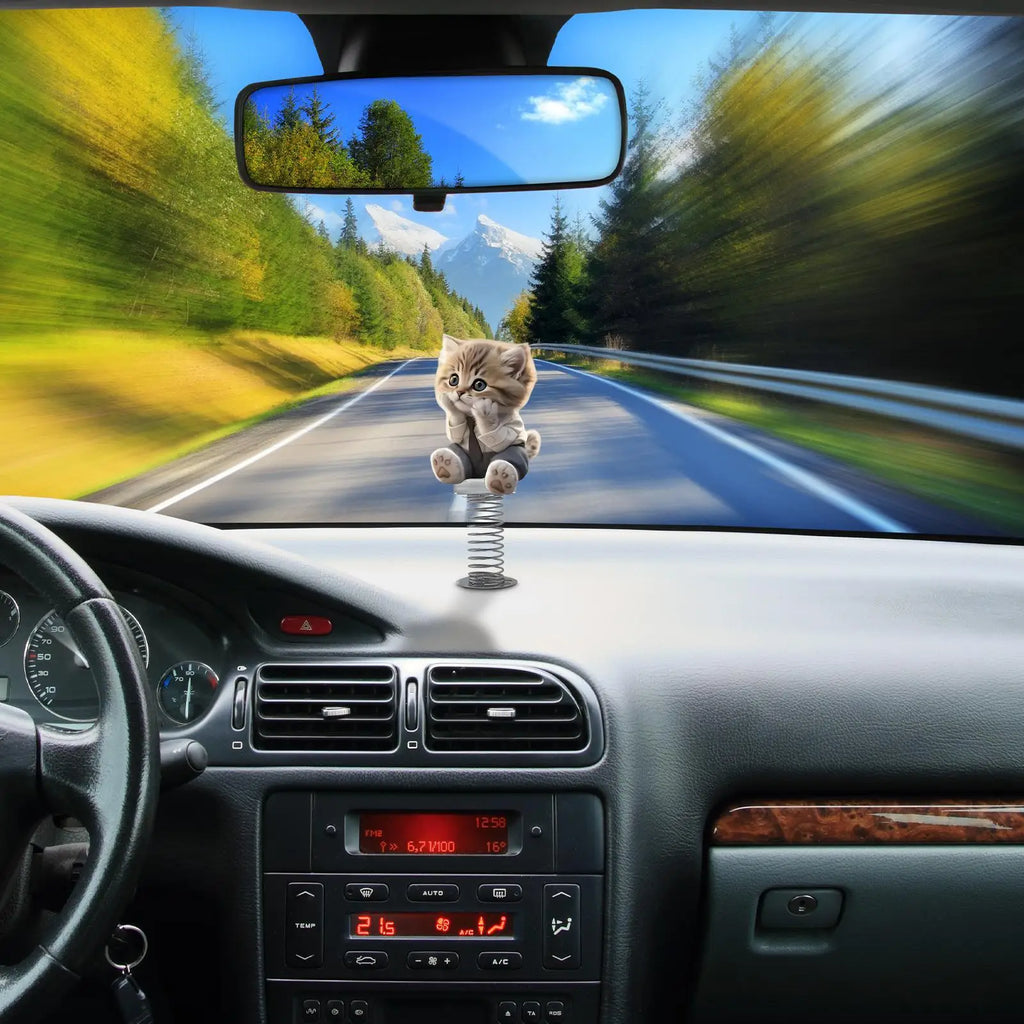 Car Decorations Cute Cat Bobble Car Dashboard Toy Decorative Interior Accessories Shake Head Dancing Toy Funny Cute Animal