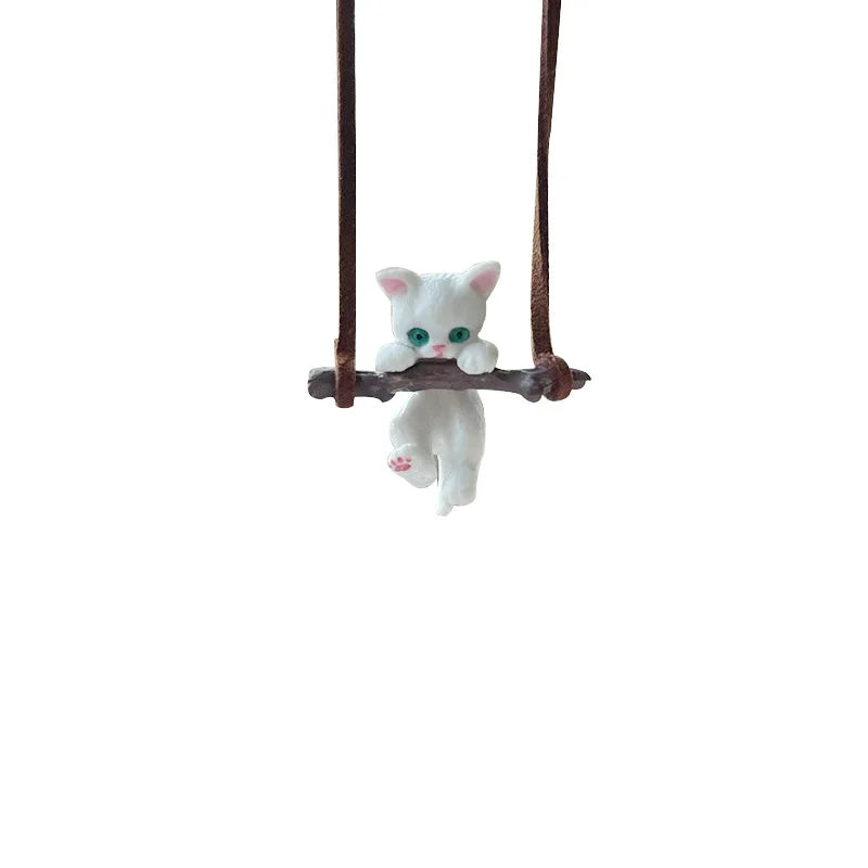 1Pc Car Pendant Creative Cute Branch Pendant Car Interior Decoration Cat Rearview Mirror For Girls Car Interior Accessories