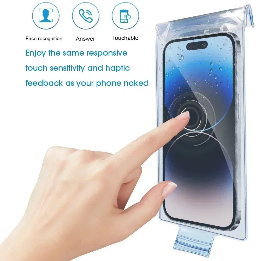 Transparent Waterproof Phone Cover Pouch Universal Mobile Phone Protector Case for Cycling Riding Outdoor Rainproof Phones Bag