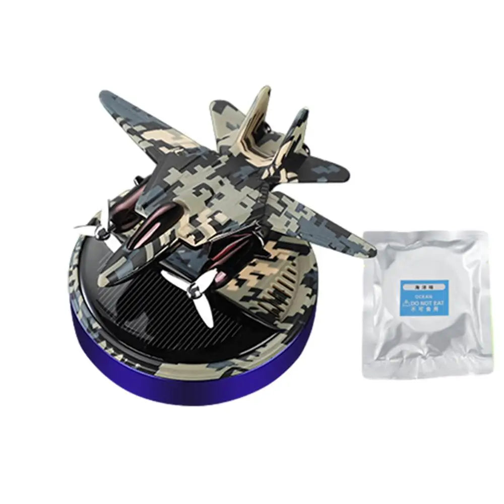 Solar Car Air Freshener Helicopter Automatic Rotation EssentialOil Diffuser Dashboard Camouflage Ornament Car Accessories