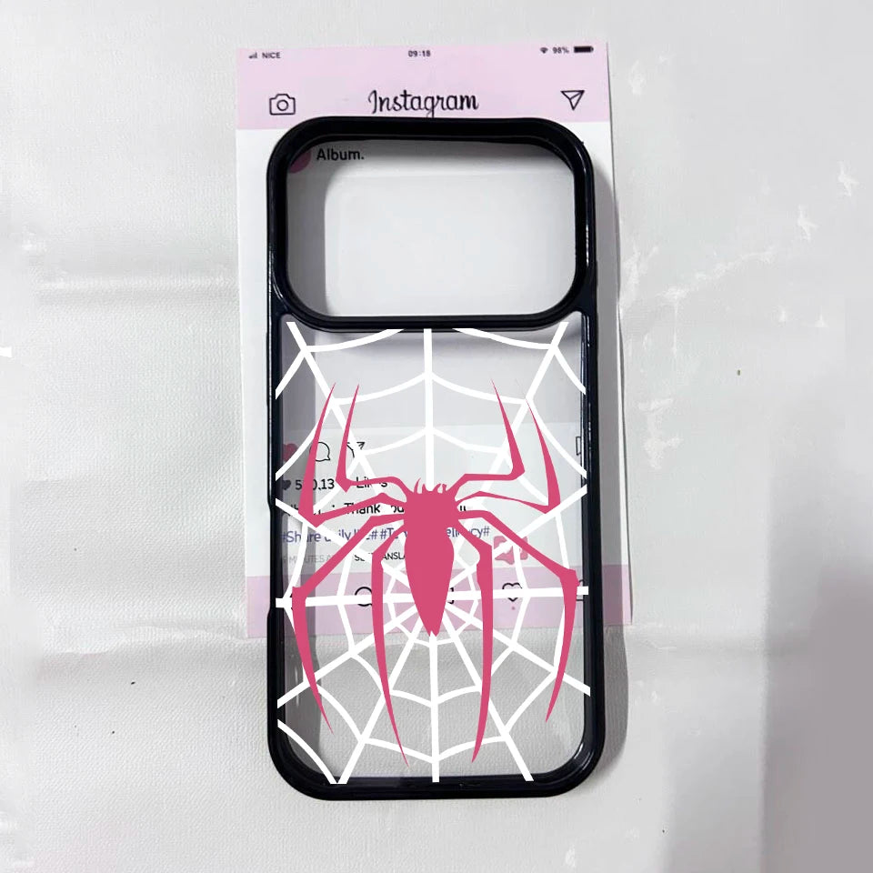 Luxury Spider Couple Phone Case for IPhone 17 17Air 17Pro 17 Pro Max Cases Paired Shockproof Clear Fundas Cover Coque