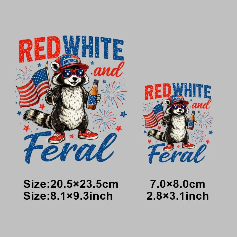 4th of July Heat Transfer Vinyl Stickers Patriotic USA Iron On Decals for T-Shirts DIY Independence Day HTV Patches Red White