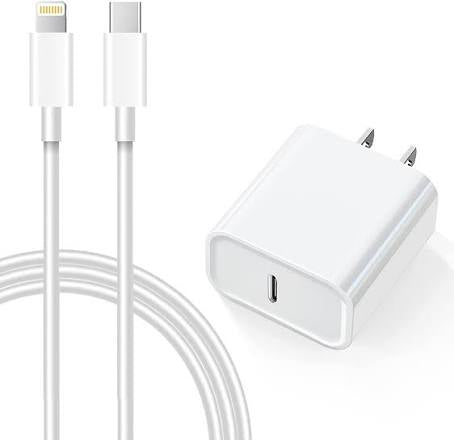 Apple 20W USB-C Power Adapter with USB-C to Lightning Cable-Fast Charging